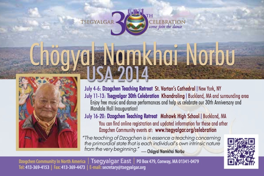 Detailed Program of Tsegyalgar East July 2014