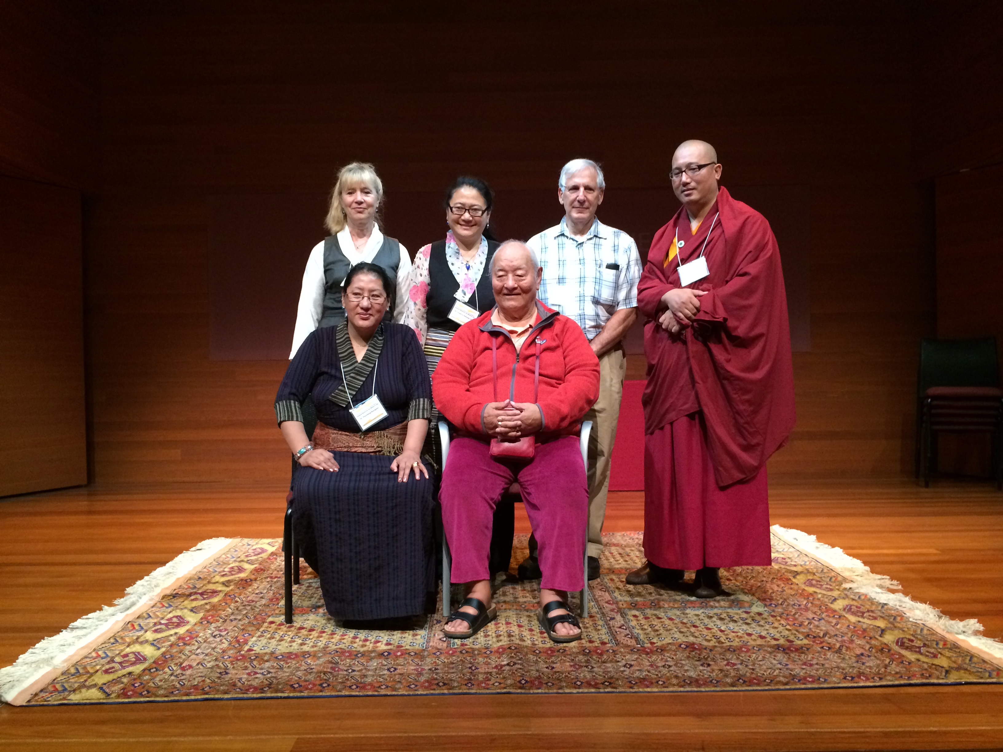 ATMA Board of Directors with Chögyal Namkhai Norbu. From left to right, Top row standing: Dr. Anasuya Weil, Dr. Kalzang Yangdron, Dr. Gerry Steinberg, Dr. Kunchok Gyaltsen Bottom row seated: Dr. Phuntsog Wangmo, Chögyal Namkhai Norbu