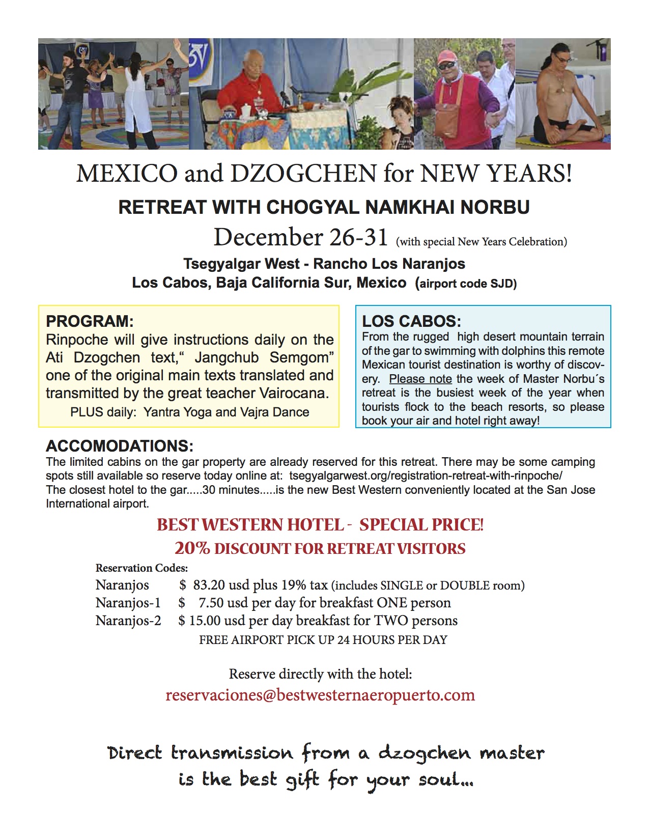 Mexico retreat hotel flyer mirror