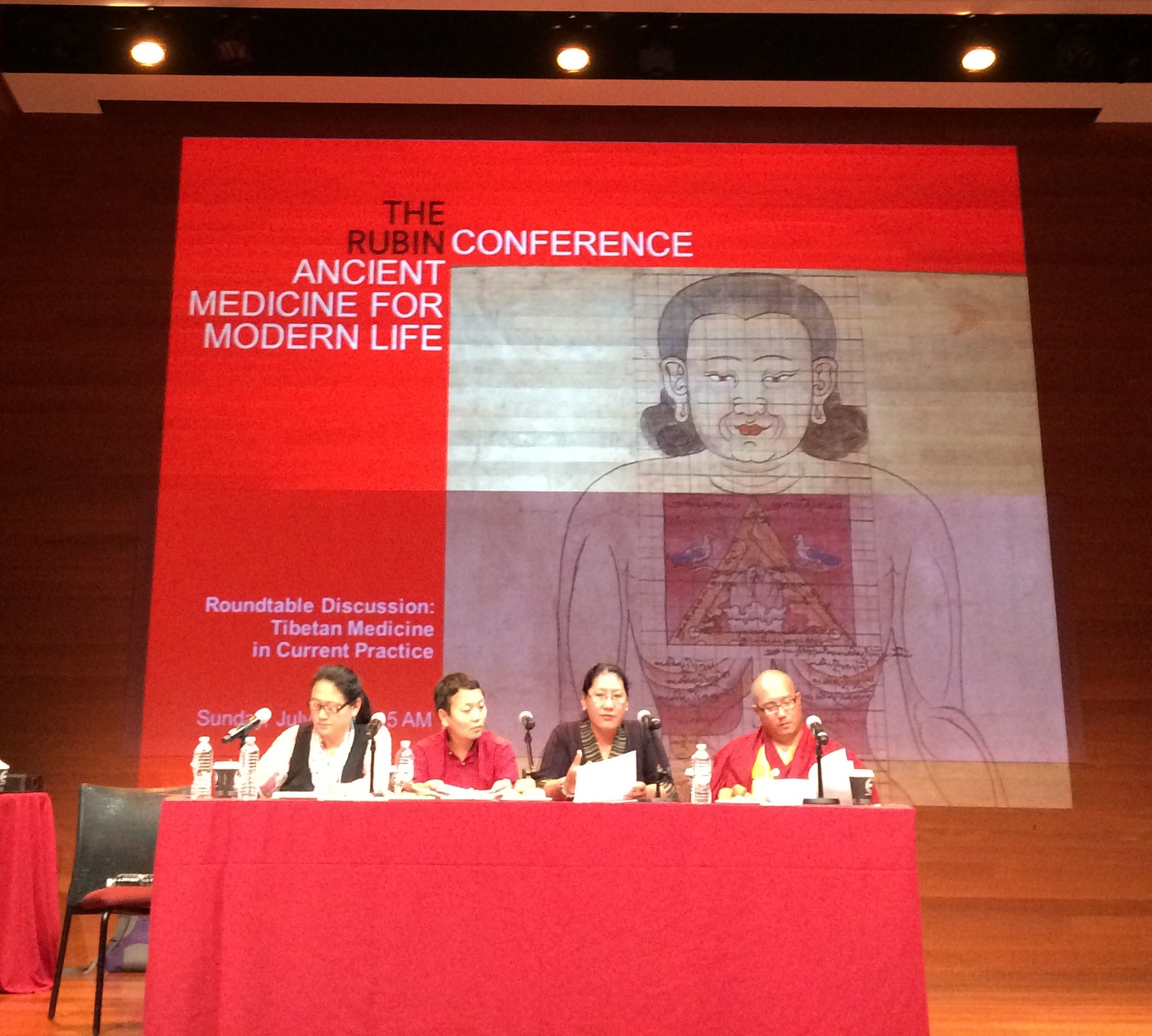 Roundtable Discussion, Tibetan Medicine in Current Practice Left to right: Dr. Kalzang Yangdron, Dr. Ani Nyidron, Dr. Phuntsog Wangmo, Dr. Kunchok Gyaltsan