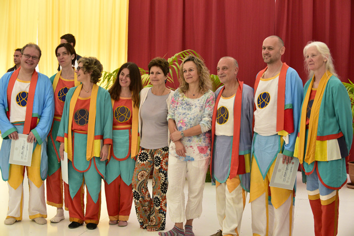 Newly Authorized First and Second Vajra Dance Instructors with Adriana Dal Borgo and Prima Mai at Dzamling Gar