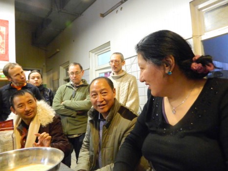 Dr. Phuntsog and Dr. Rigdzin Dorje with students