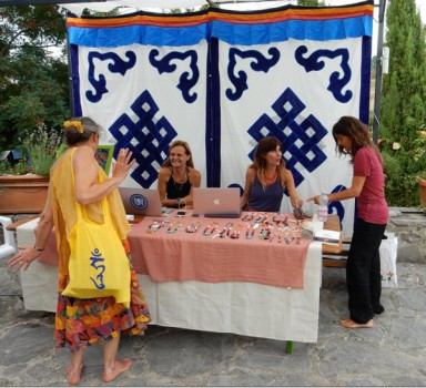 Evolution Creations on display in front of the Gonpa. Photo Carla Gnecchi