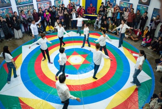 A demonstration of Vajra Dance at the Dharma Art Exhibition in Songzhuang