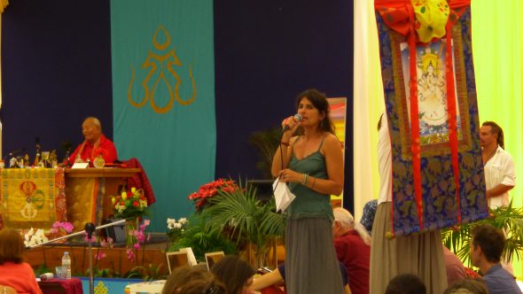 The sale of the Mandarava thangka at Dzamling Gar