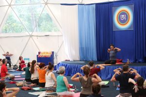 Fabio Andrico and participants at harmonious breathing kunsangar