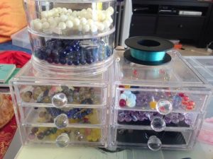 drawers containing beads for evolution creations