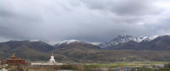 View of the mountains from Ganze