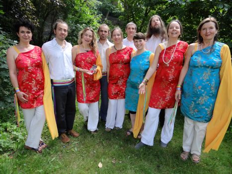 group photo of dancers in costumes