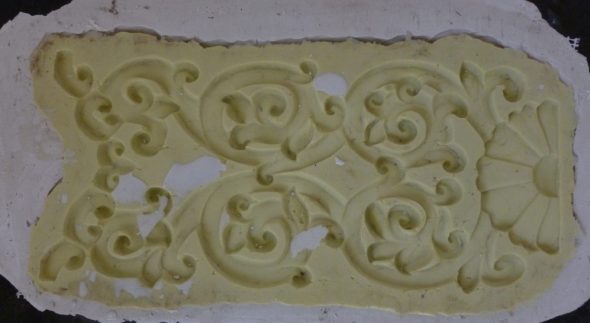 One of the silicone moulds for the Tibetan decorations