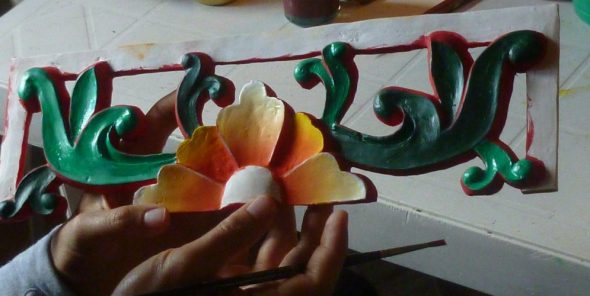 Painting one of the decorations