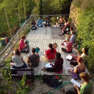 Practitioners practising chod at Dejamling