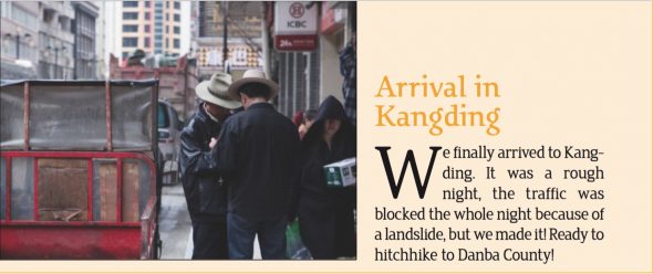 image of street in Kangding and short text