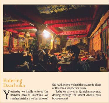 Dzachuka sleeping in the gonpa