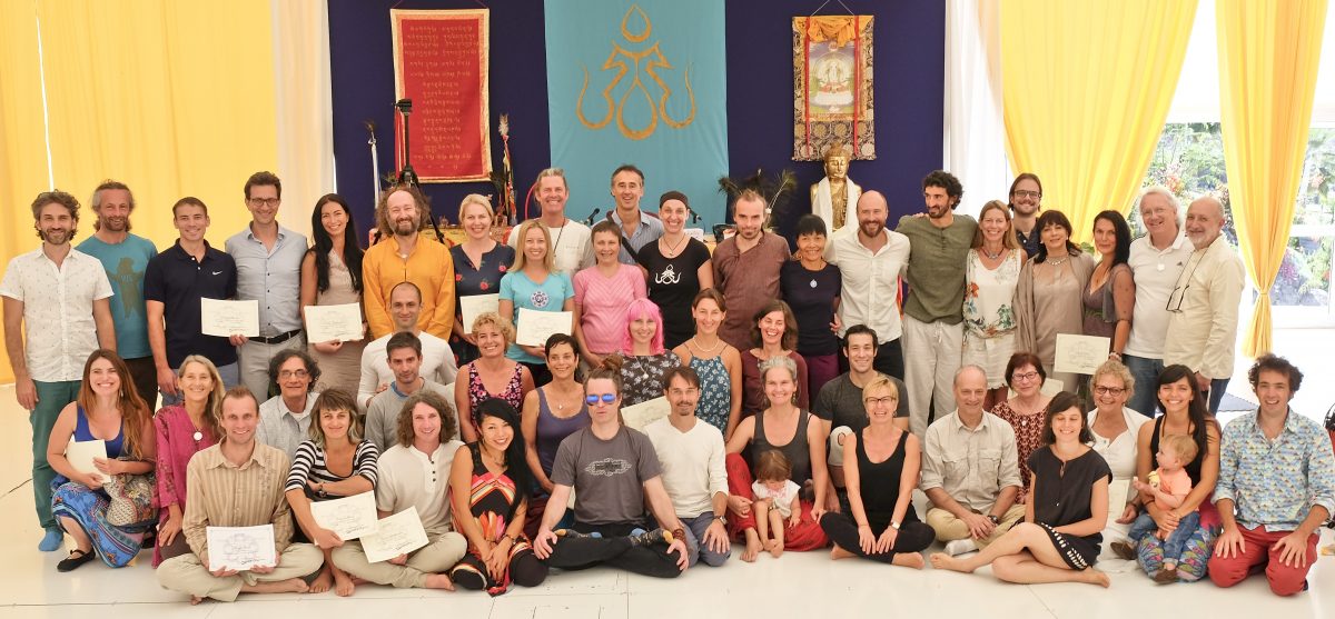 Yantra Yoga instructors with their diplomas