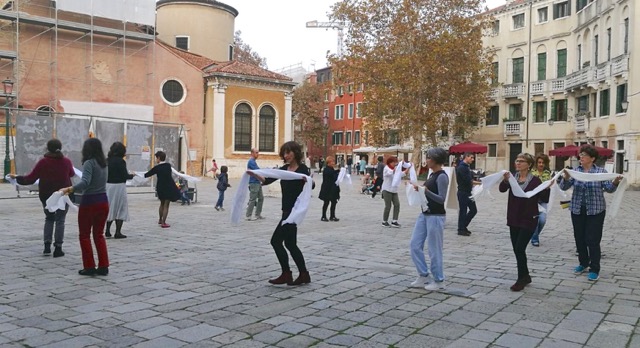 Joyful Dances in San Giacomo Dall’Orio Square in Venice, Italy