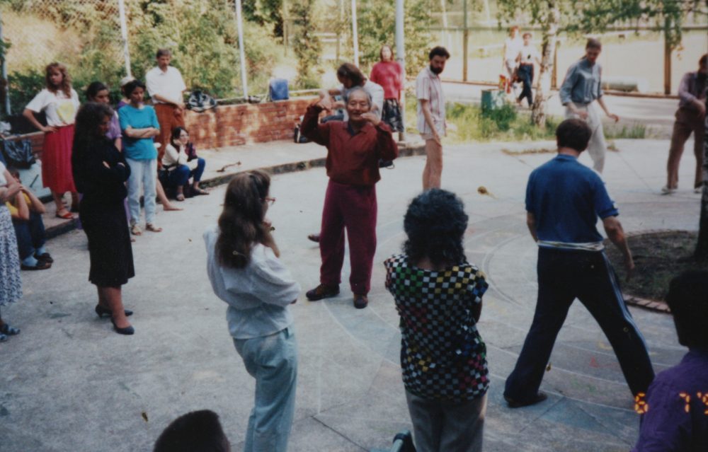 Rinpoche teaching the Vajra Dance in Jurmala, Latvia 1992