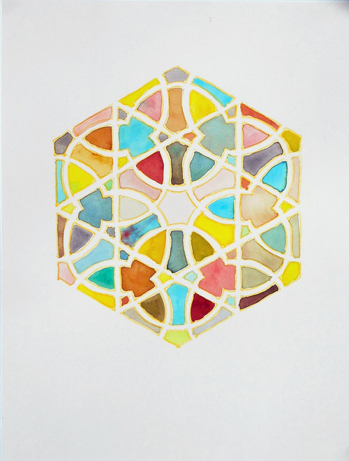 “Aristaeus Mourning the Loss of his Bees (#1)” 2014, watercolor; pencil on paper, 16" x 12" (41 x 31 cm).