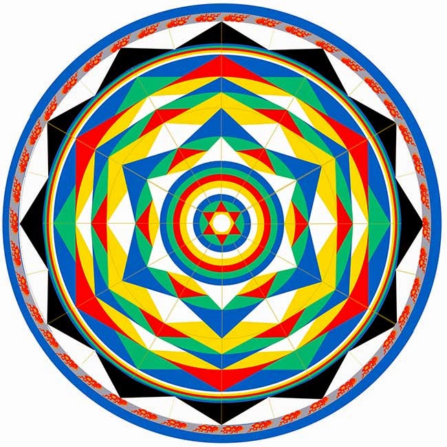 Vajra Dance Mandalas Coloring Template