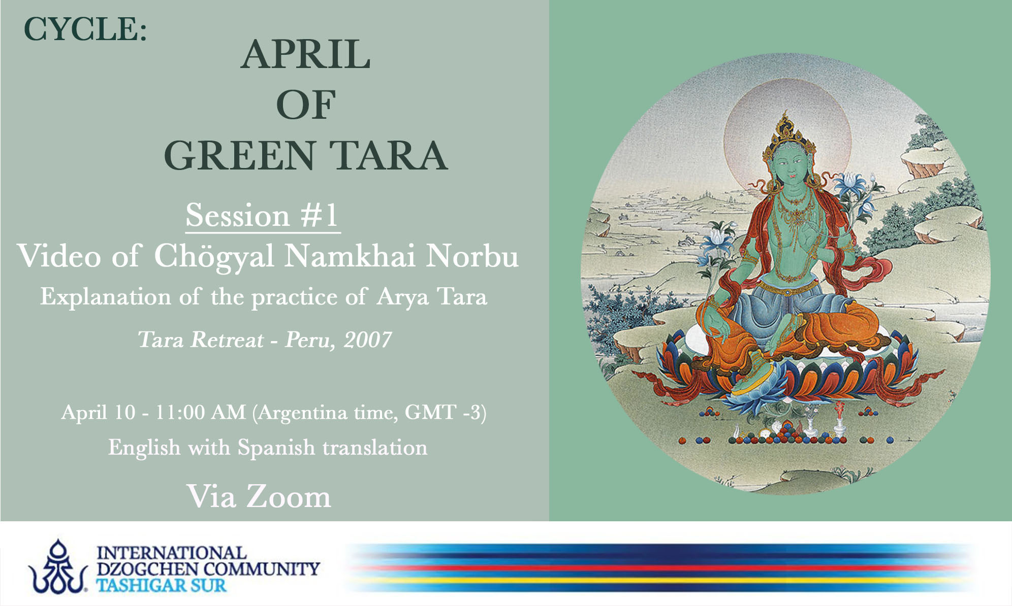 Tashigar South Online Practices: April of Green Tara