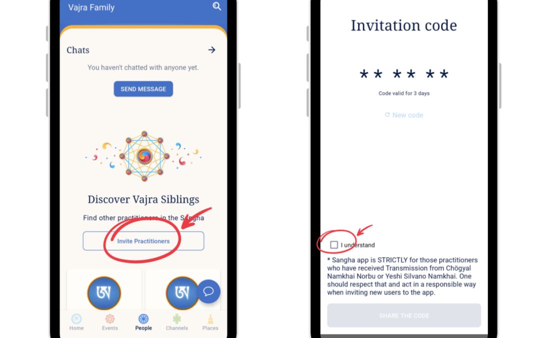 Condividi l’App Sangha con i nuovi praticanti!