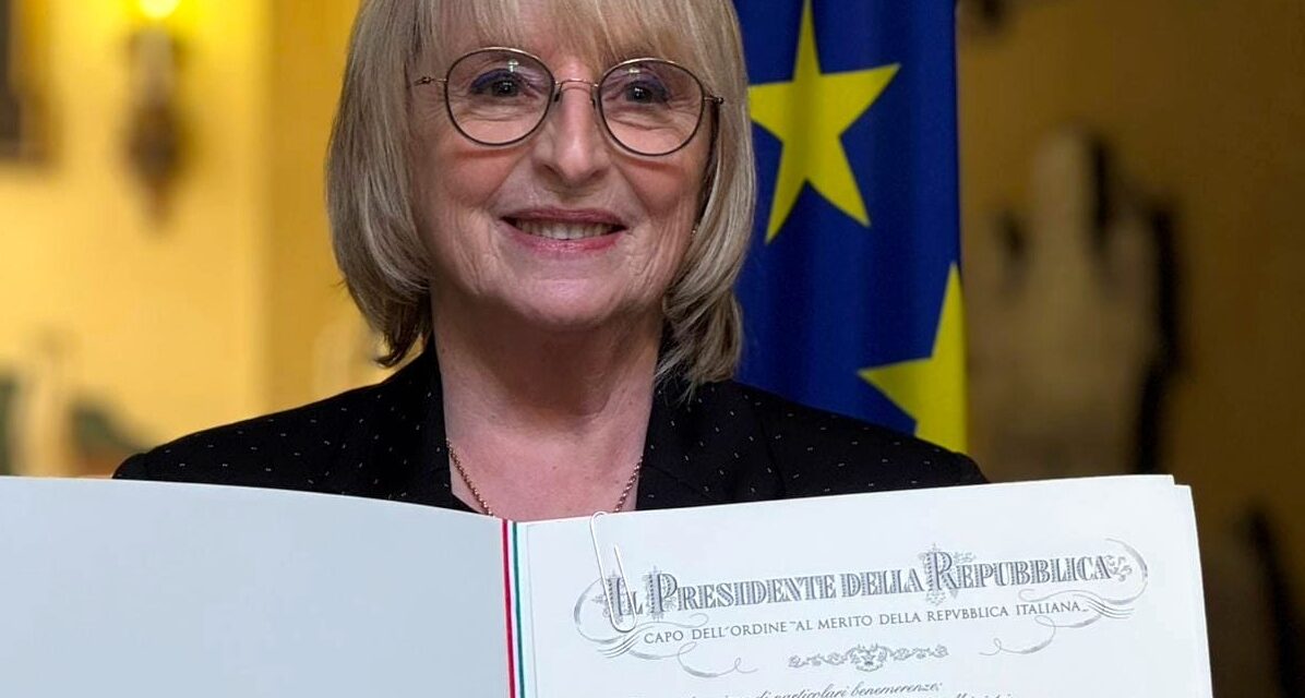 Nadia Gaggioli premiata come Grande Ufficiale dell’Ordine al Merito