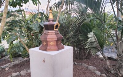 Lo Stupa con otto lati viene collocato a Dzamling Gar