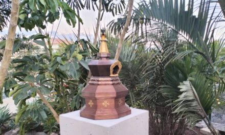 The Stupa with Eight Sides is Placed at Dzamling Gar
