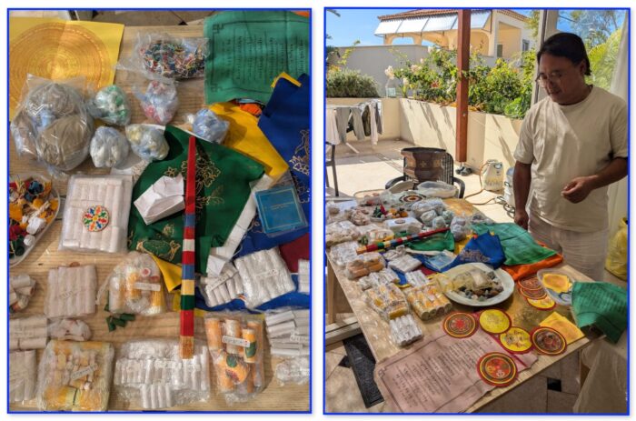 108 stupas, filled with,