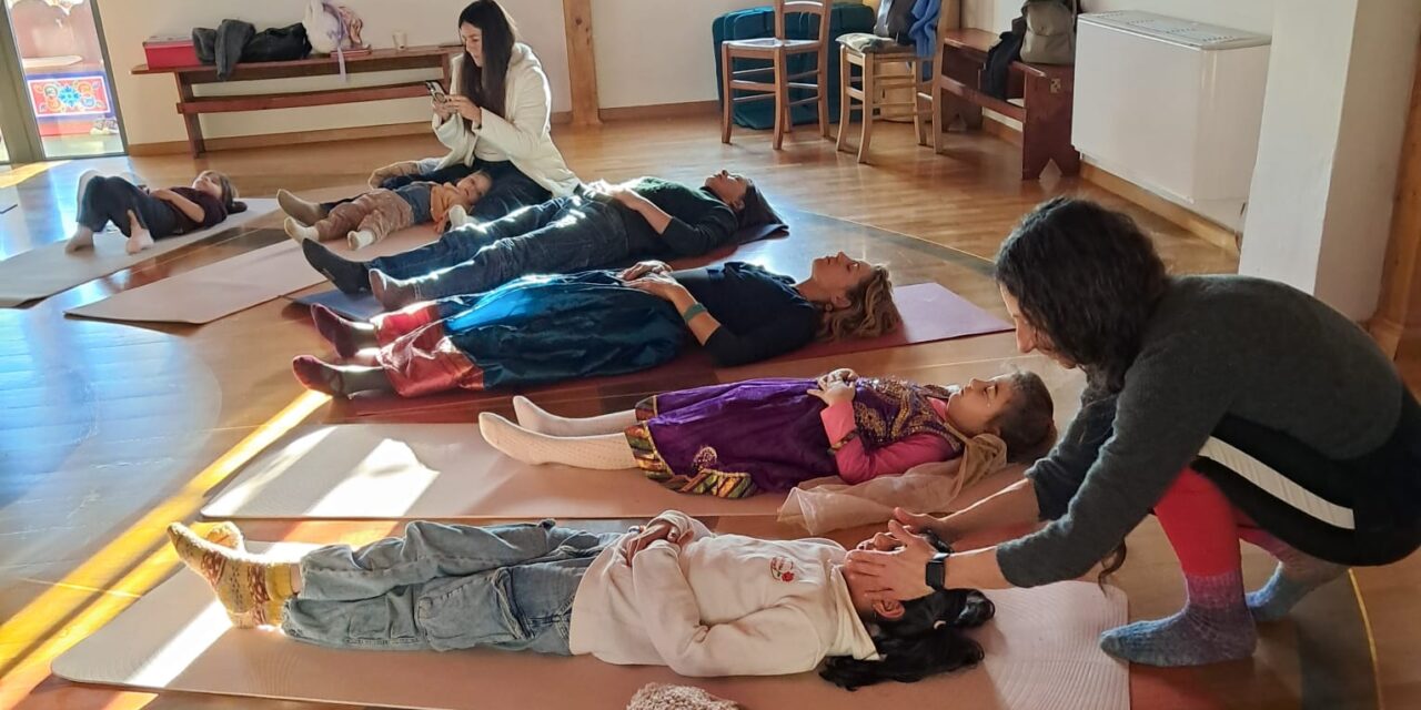 Children bring in the Fire Horse Year